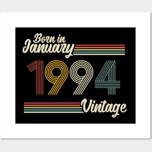 Vintage Born in January 1994 Posters and Art